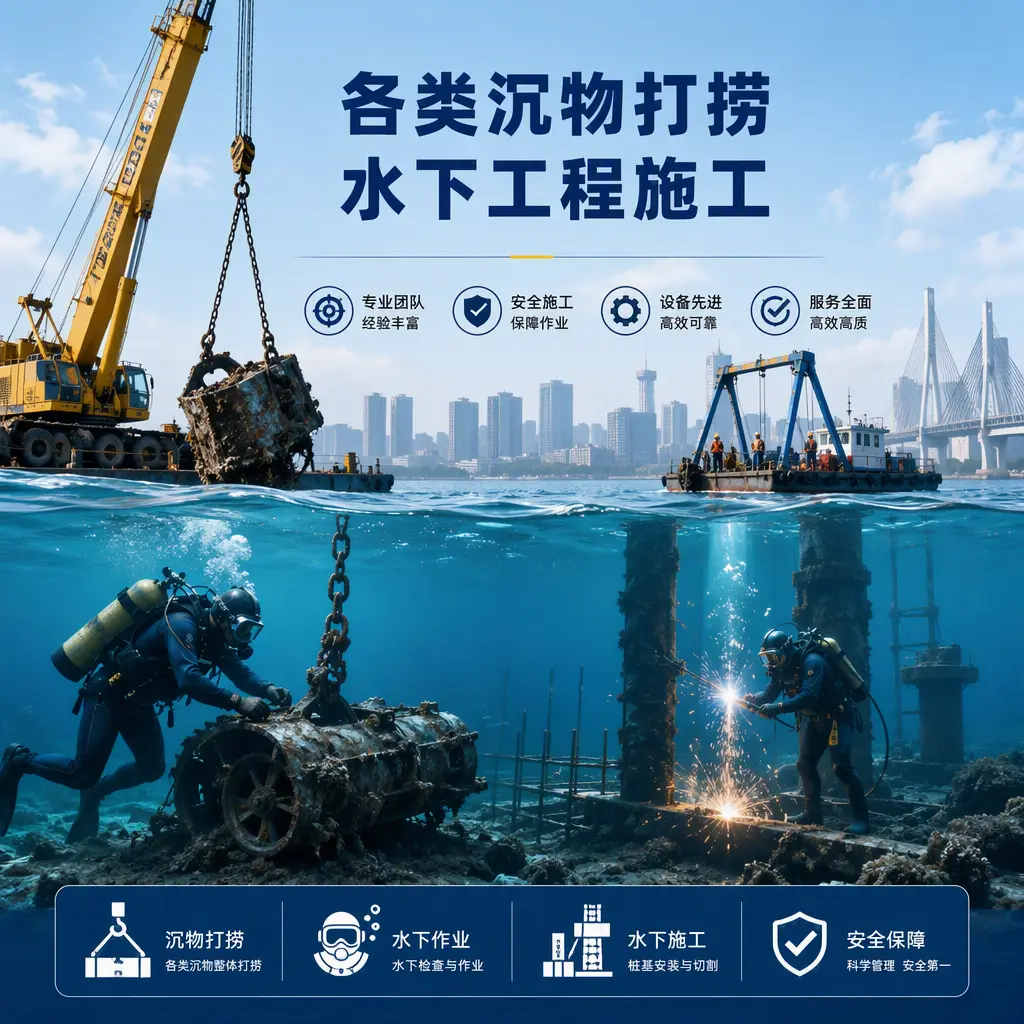 平陆各类沉物打捞，水下工程施工